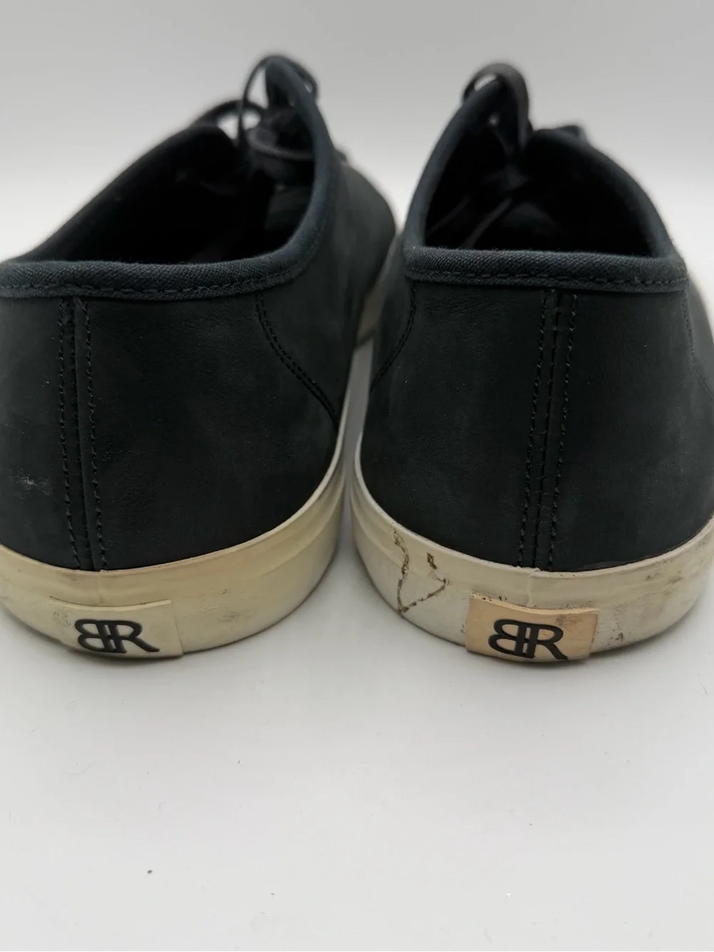 Banana Republic Mens 12 Navy Leather Low Top Sneakers Minimalist Casual Shoes